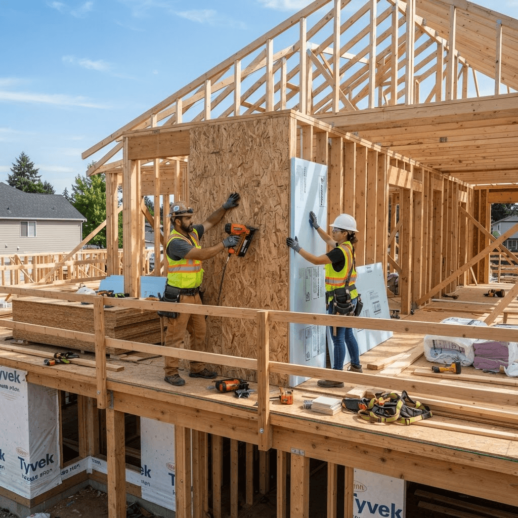 Exterior wall insulation installation