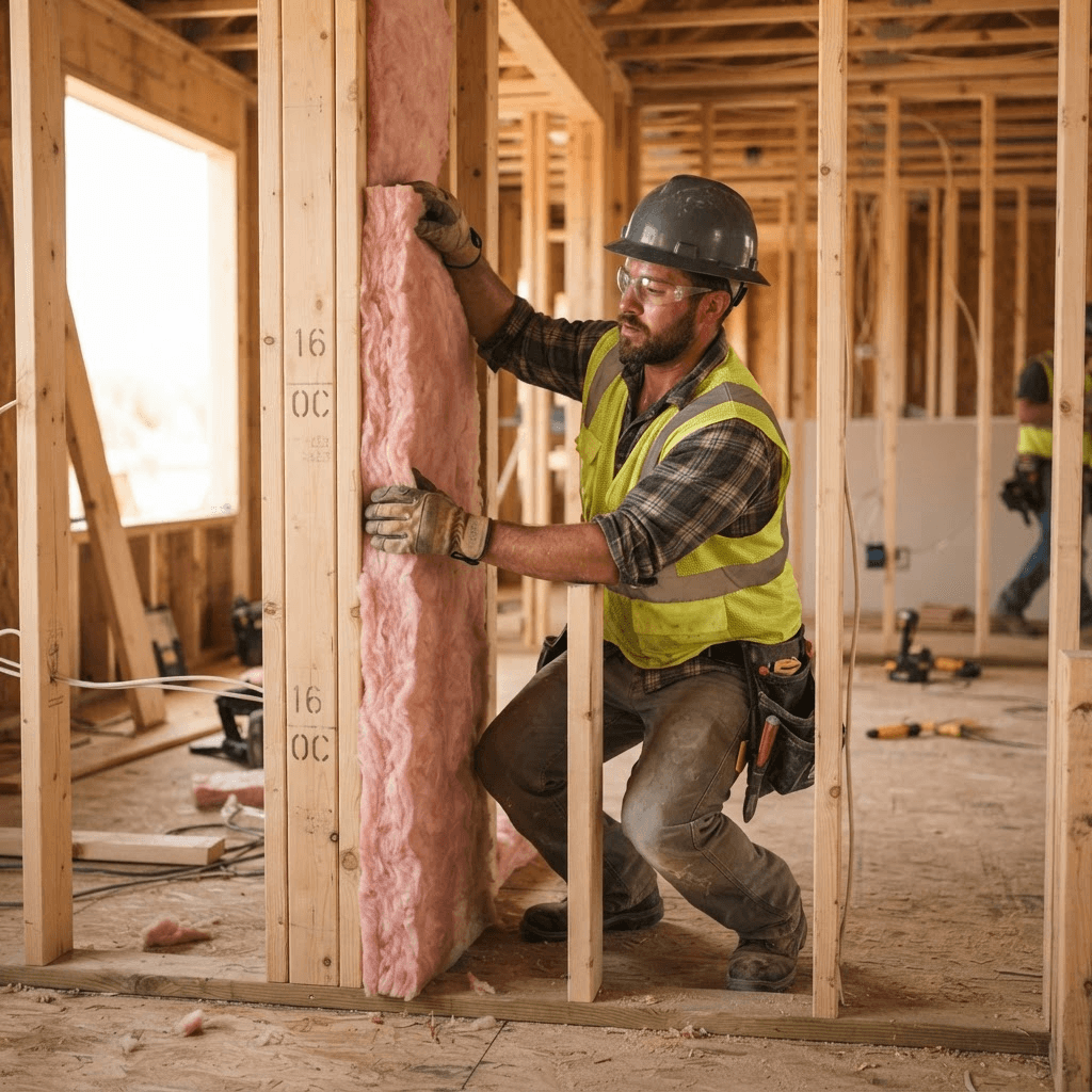 Wall batt insulation installation